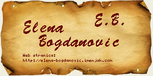 Elena Bogdanović vizit kartica